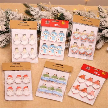 

2020 Christmas Wooden Note Cartoon Clips Photo Clip Xmas Navidad Christmas Decorations for Home Natal New Year 2021 Ornaments