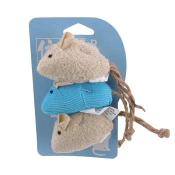 

Blue/Beige Soft Fleece Mouse Pet Cat Toys Mini Funny Playing Toys For Cats Kitten 13X3.5CM
