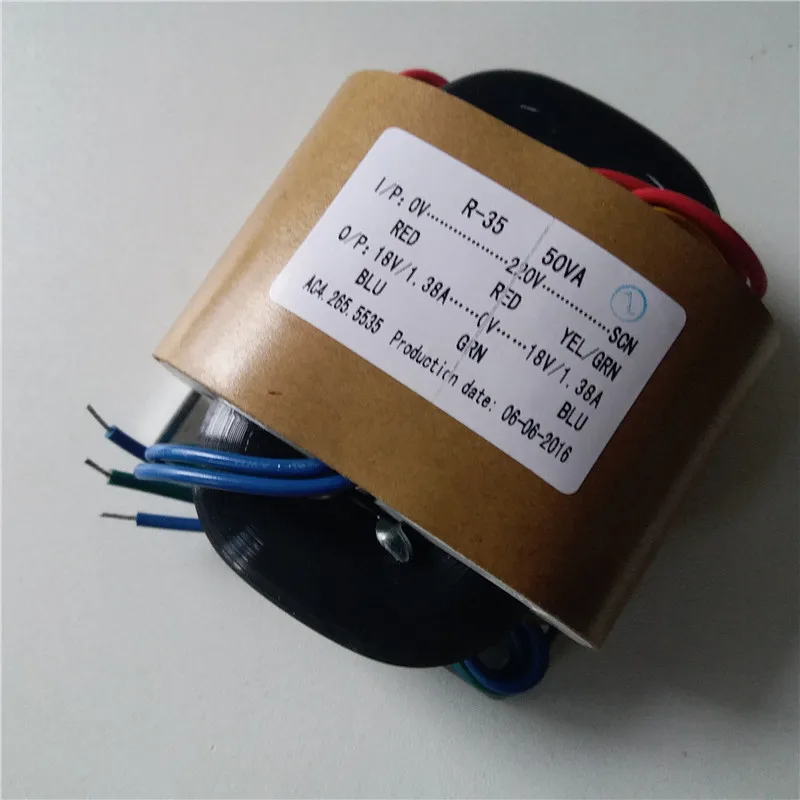 Трансформатор с сердечником 18V-0-18V 1.38A R 50VA настраиваемый трансформатор 220 В вход