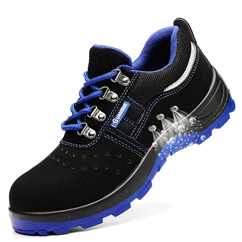 Steel Toe Work Safety Shoes Men Cow Leather Breathable Anti - Main Image