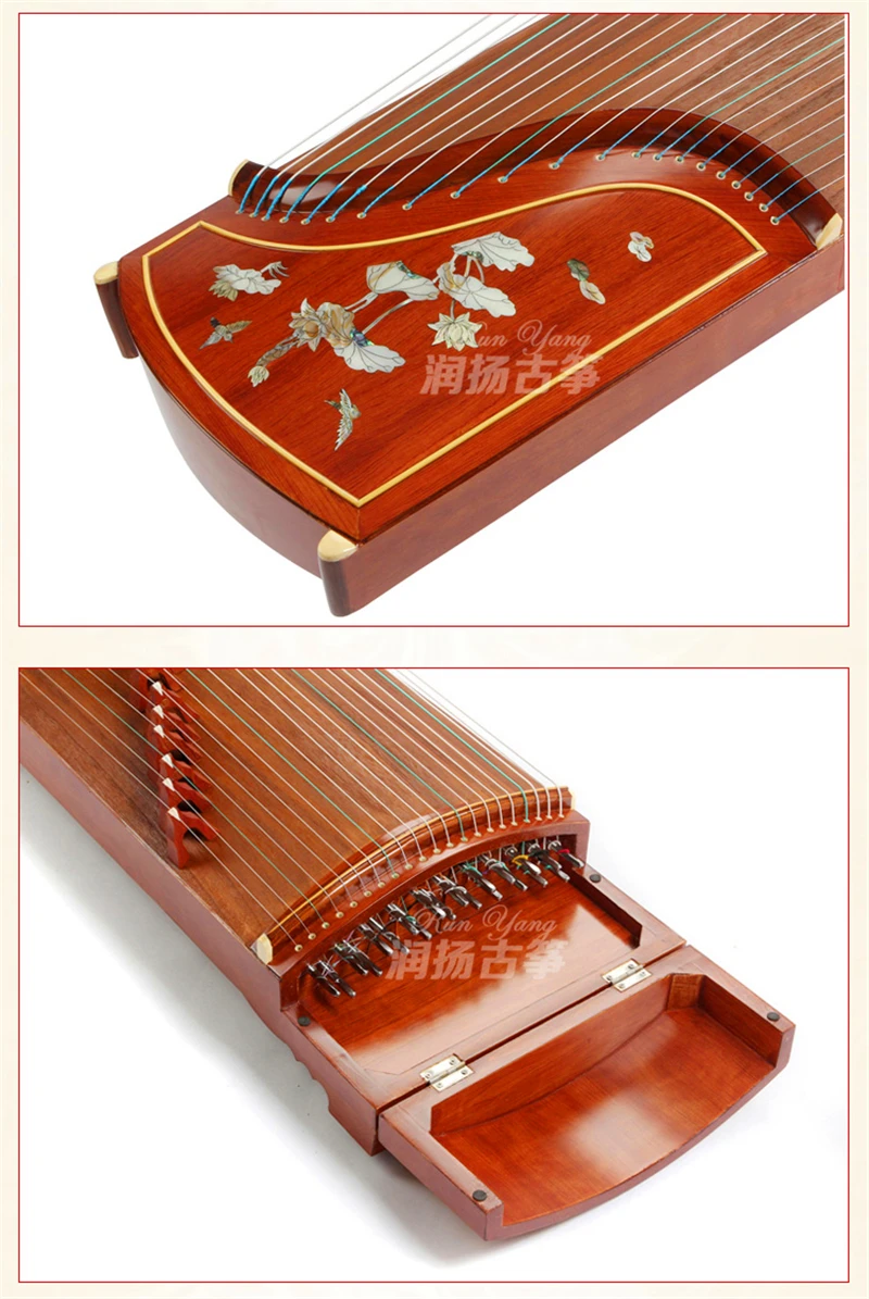 Мастер подписи профессионального представления Китай guzheng музыкальный инструмент Choi винт zither 21 струны с полными аксессуарами