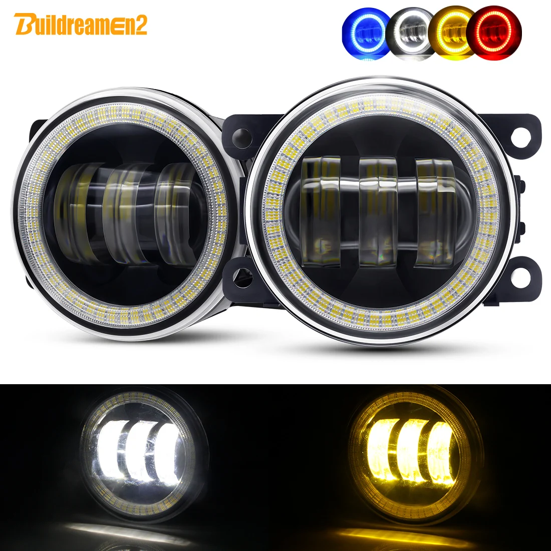 2 X Angel Eye Fendinebbia Auto Led Lente Fendinebbia Guida Lampada Drl 30W 12V Per Honda City Cr-V Accordo Misura Cr-Z Pilota Insight Crosstour