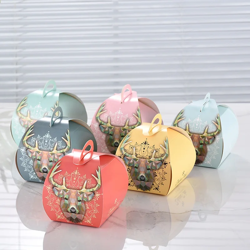 

Cartoon Moose Mousse Cake Box Hand-baked Western Point Box Christmas Apple Box Candy Pack Gift Box Christmas Gifts Boxes