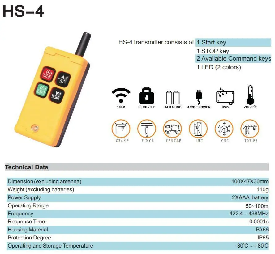 

Пульт дистанционного управления для гаража/подъемного крана/грузовика, 4 кнопки, 6 кнопок, 8 кнопок, 10 кнопок, 1 шт.