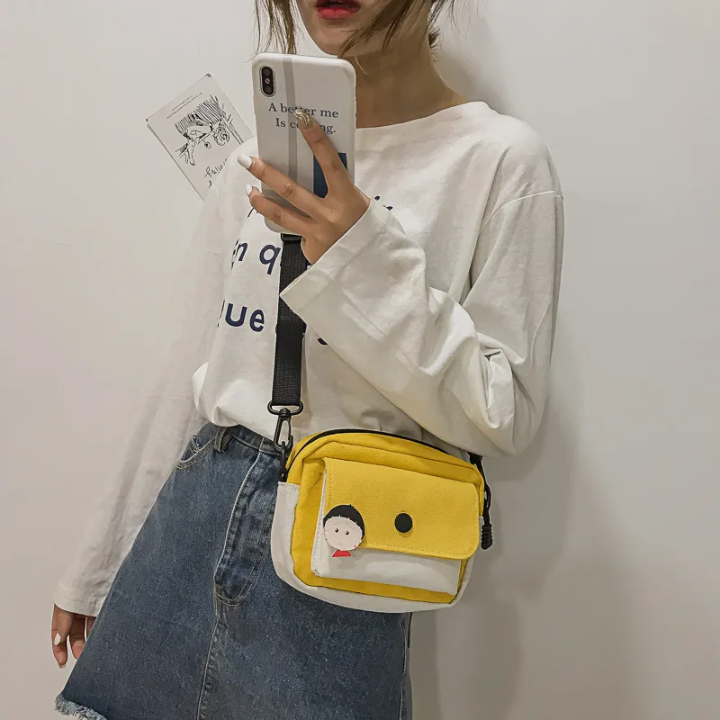 

Shoulder Bag Square Sling Bag Casual Canvas Bag INS Bag Shoulder Bag Student Versatile Canvas Shoulder Small Canvas Bag