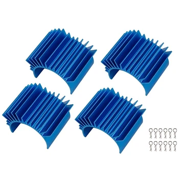 

HOT-RC Aluminum Radiator 4 Radiators and 12 Silver Body Fixing Clips, Suitable for 540 550 Brushed Motor RC Auto Parts