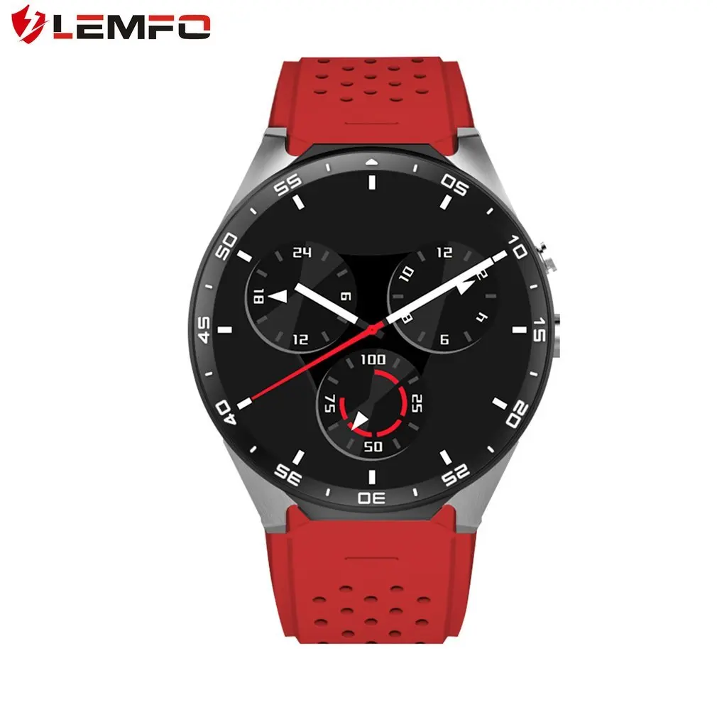 LEMFO KW88 Шагомер монитор сердечного ритма анти-потеря gps навигация спортивные Смарт часы для iOS для Android - Комплект: red