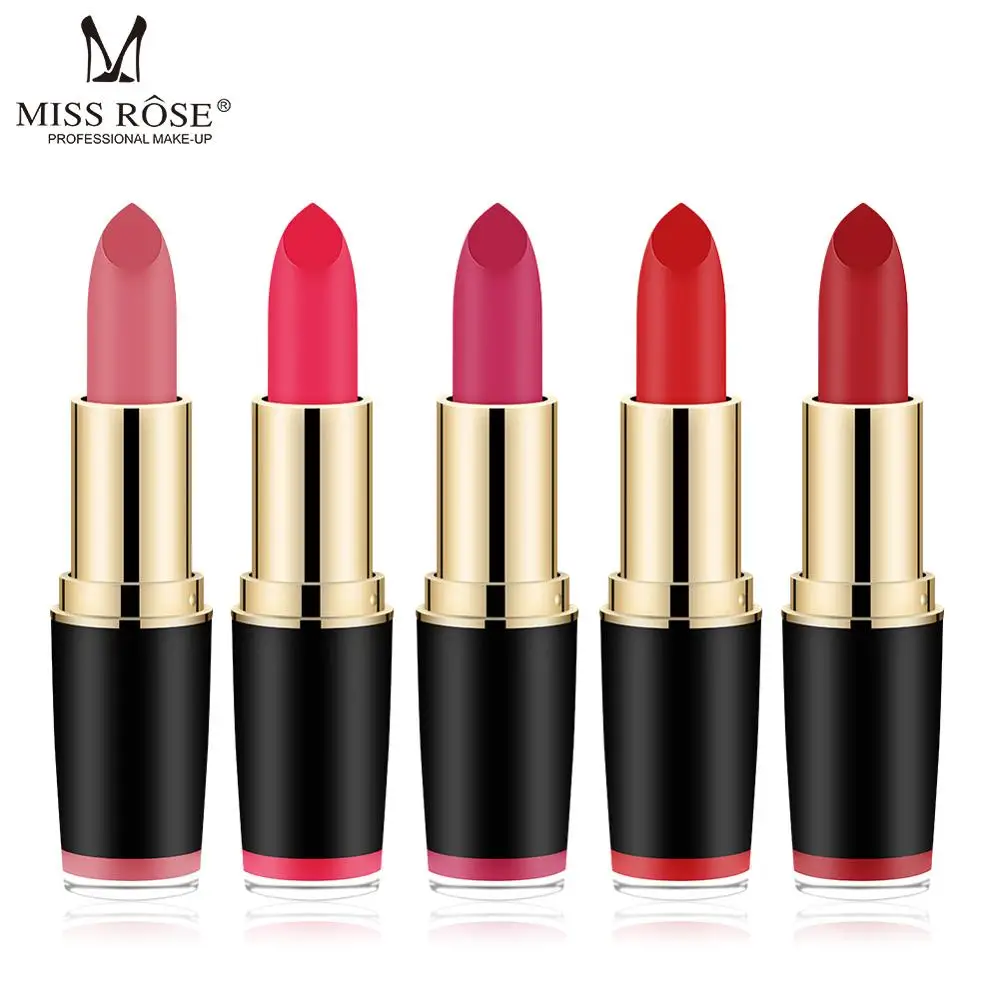 Miss Rose Matte Lipstick Sexy Color Easy To Wear Long-lasting Lip Gloss Waterproof Nude Tint Velvet Lipstick Makeup Lipstick