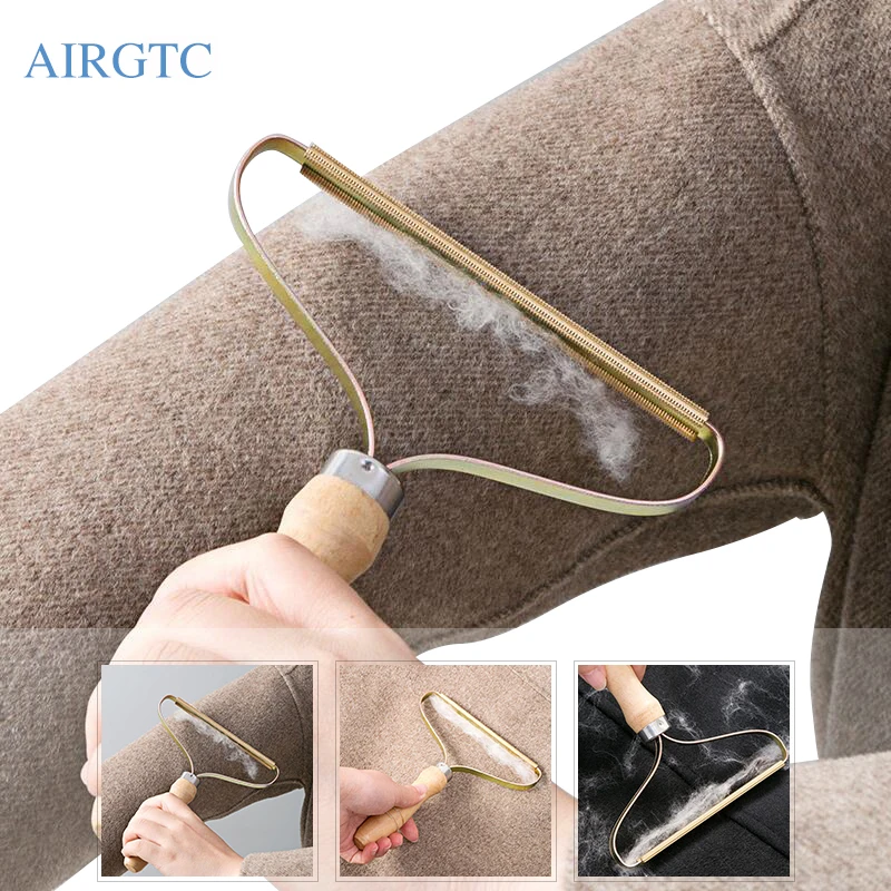 

AIRGTC Lint Remover Clothes Fuzz Fabric Shaver Brush Tool Manual Fluff Removing Roller for Sweater Woven Coat