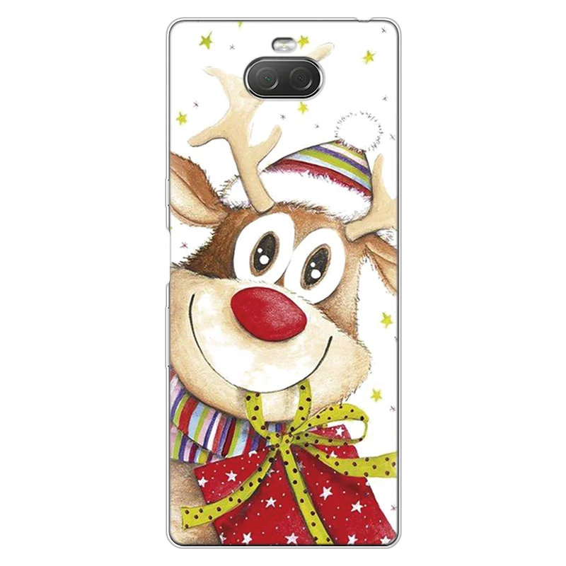 Мягкий чехол из ТПУ для sony Xperia L2, L1 X XA, XA2, XA1 Plus, ультра мультяшный Санта Клаус, олень, задняя крышка