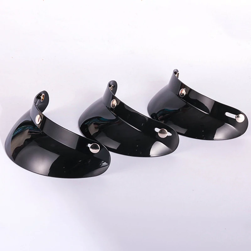 

Козырек для шлема с открытым лицом и 3 защелками винтажные мотоциклетные шлемы с пузырьковым покрытием черные очки ретро линзы для OF599