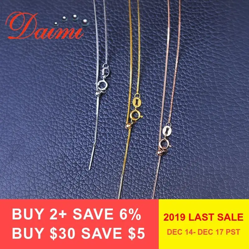 DAIMI 18K Кнопка Love Design белая/желтая/Розовая золотая цепочка 1,13 г ожерелье из чистого золота Цепочка регулируемое ожерелье цепочка ювелирное изделие подарок