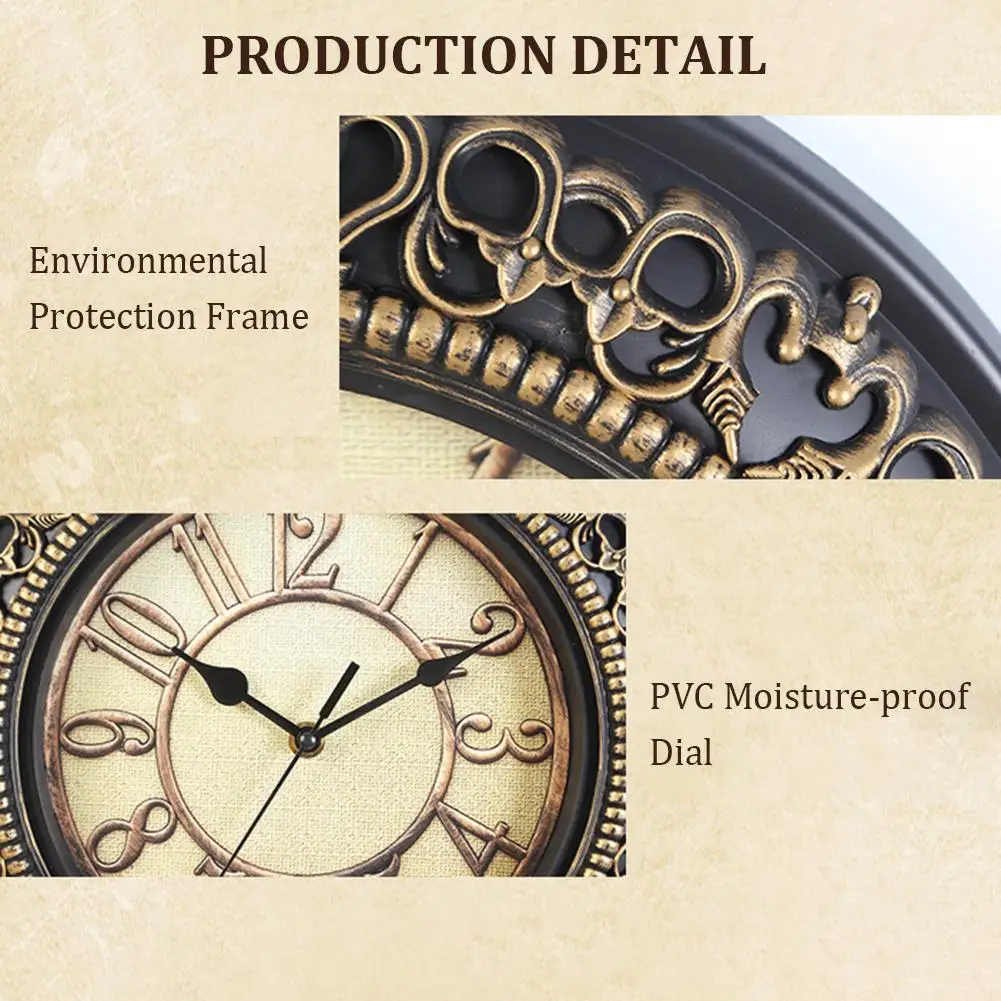 10-дюймовая шпилька для беззвучные часы Креативный Европейский ретро настенные часы для Спальня Гостиная декоративные