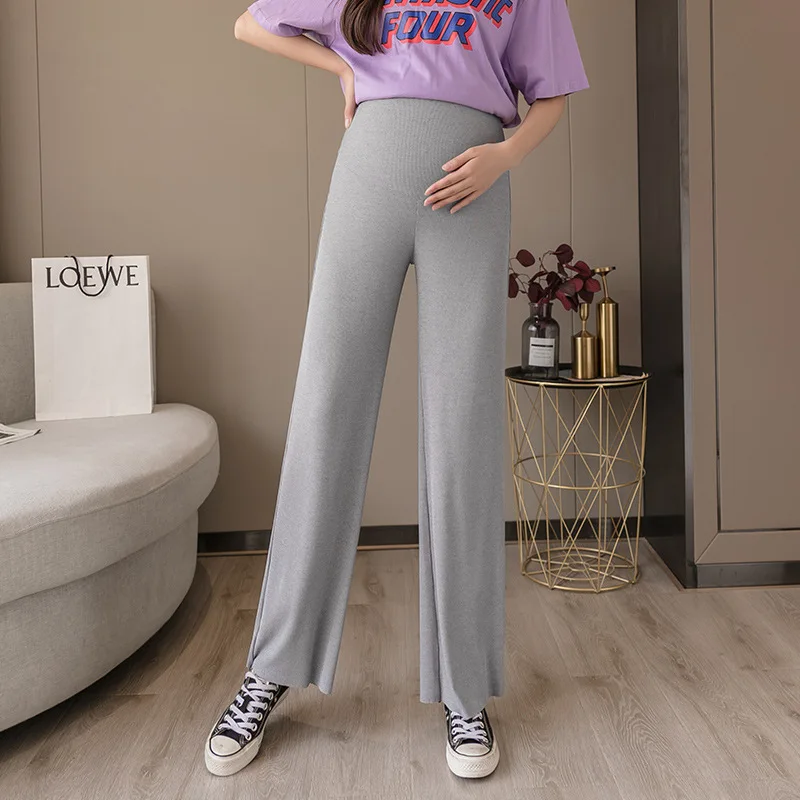 Maternity Pants Pregnant Women Summer Thin Wide Leg Pants Loose Maternity Abdomen High Waist Trousers Pregnancy Full Length Belly Pants