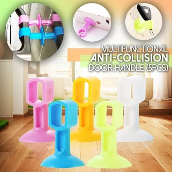 

5PC Anti-collision Door Stopper Handle Bumper Silicone Door Suction Bathroom Door Pratical Plastic Crash Pad Broken Window