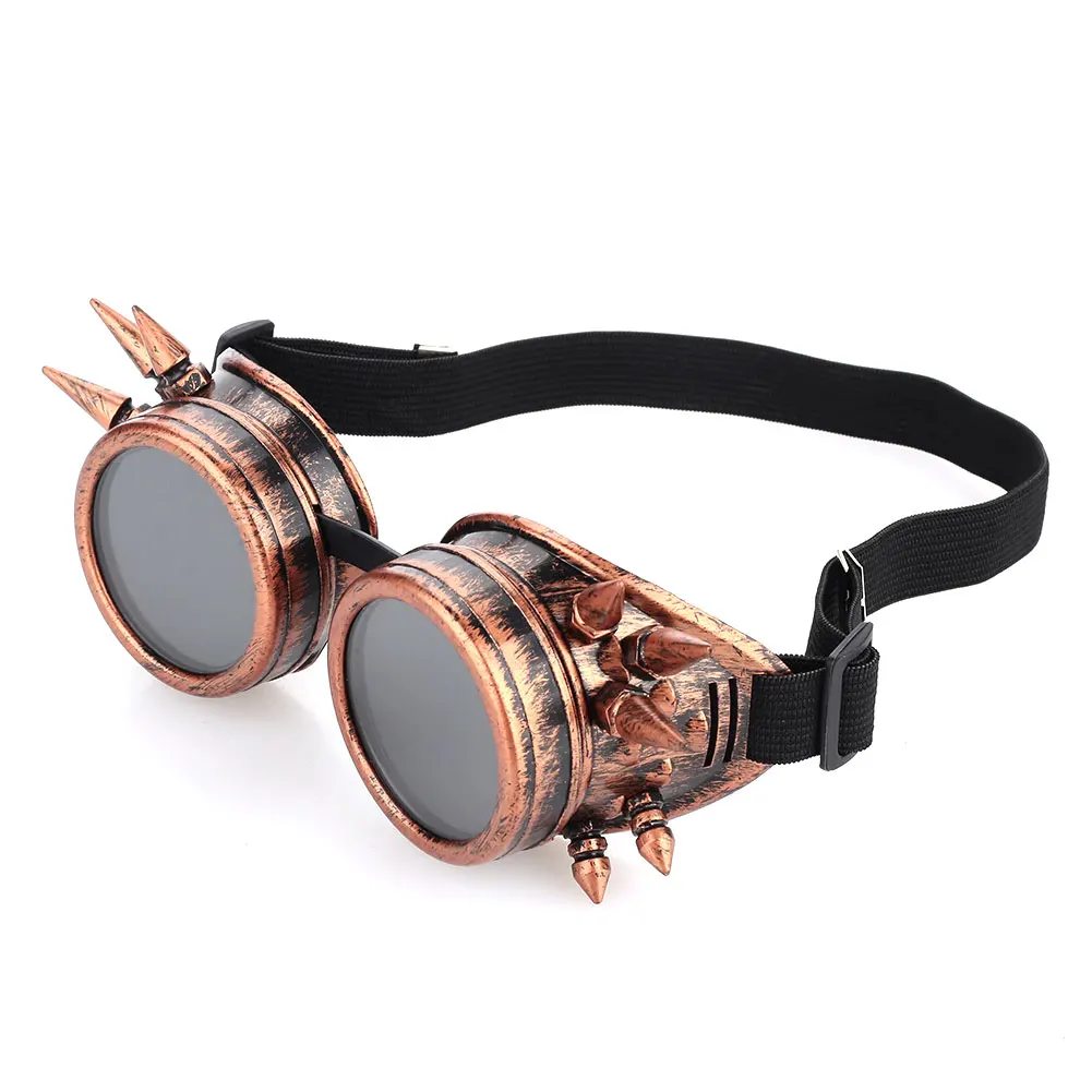 ABS мотоциклетные ретро очки прочные в стиле панк пылезащитные стильные очки - Цвет: red copper
