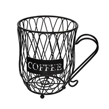 

Large Capacity European Style Anti Rust Multi Use Iron Wire Coffee Pod Holder Storage Basket Space Saving Counter Bar Cup Shape