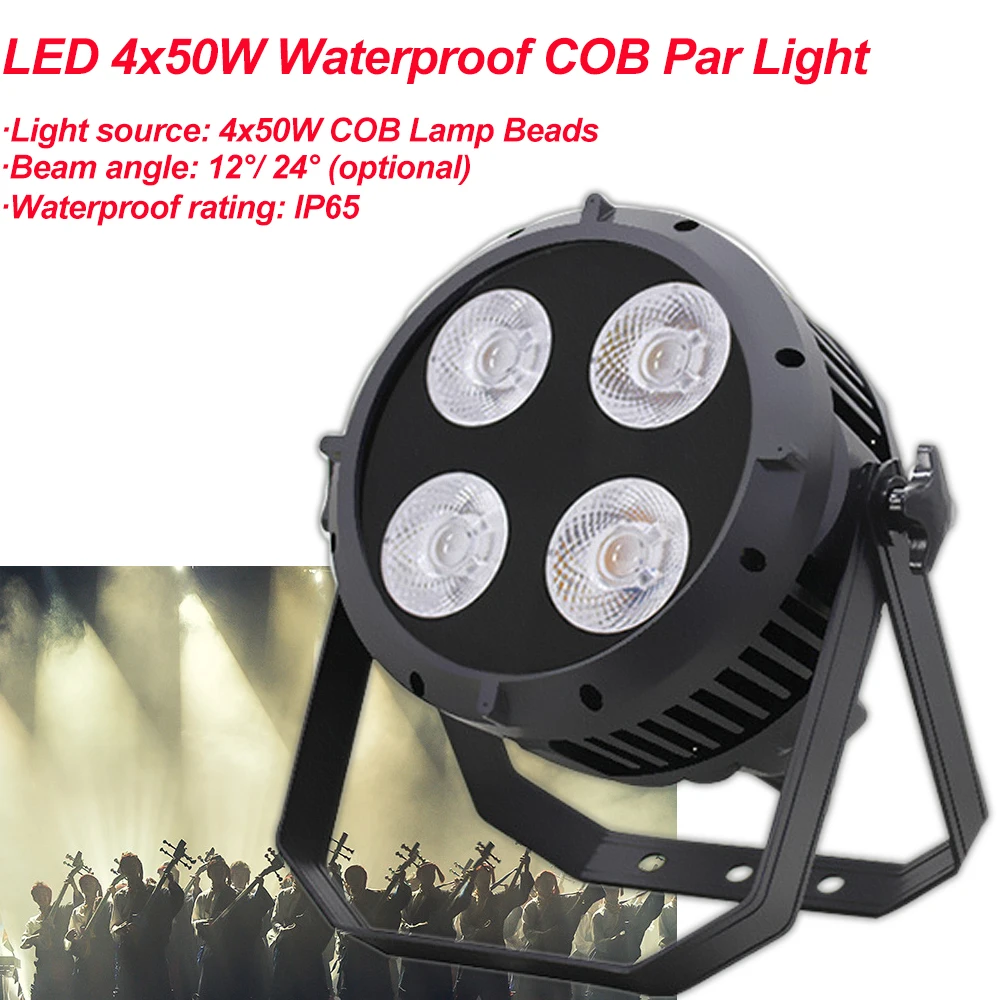 Новый Водонепроницаемый COB Par 4x50 Вт теплый белый холодный Cob открытый