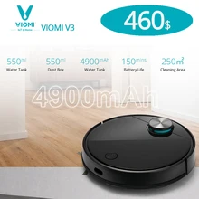 VIOMI – aspirateur Robot V3, silencieux, 2600Pa, chargement automatique, nettoie les sols durs et les tapis à poils moyens