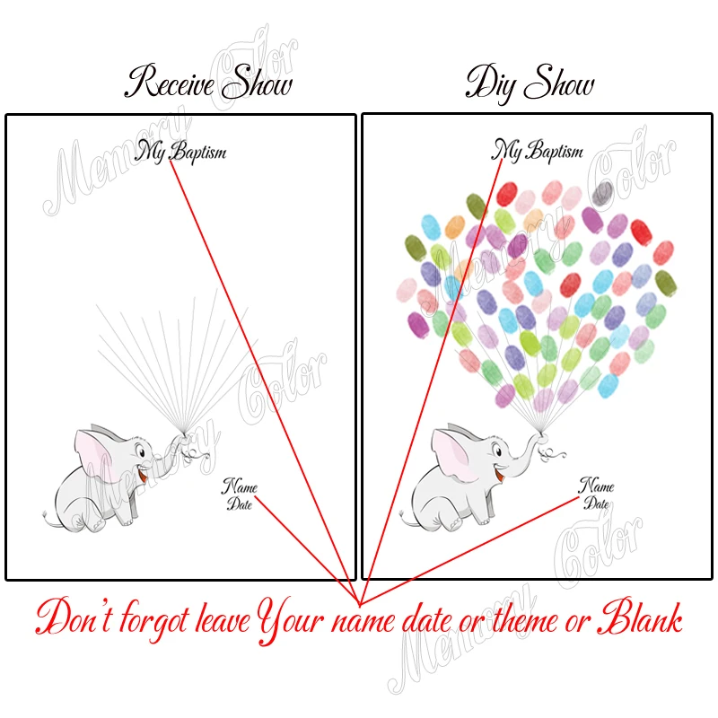 Персонализированные Имя Дата детская коляска отпечатков пальцев DIY Гостевая книга для детского душа Дети Крещение день рождения сувенир