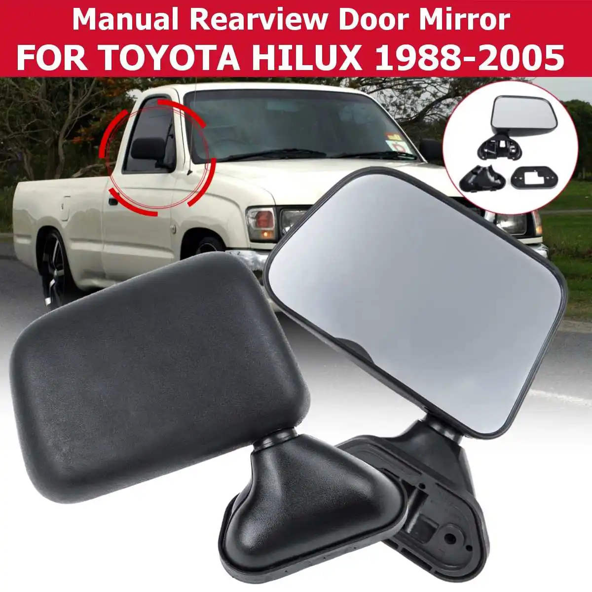 Gauche Côté Passager Grand Angle Wing Door Mirror Glass for TOYOTA HILUX 1998-2005