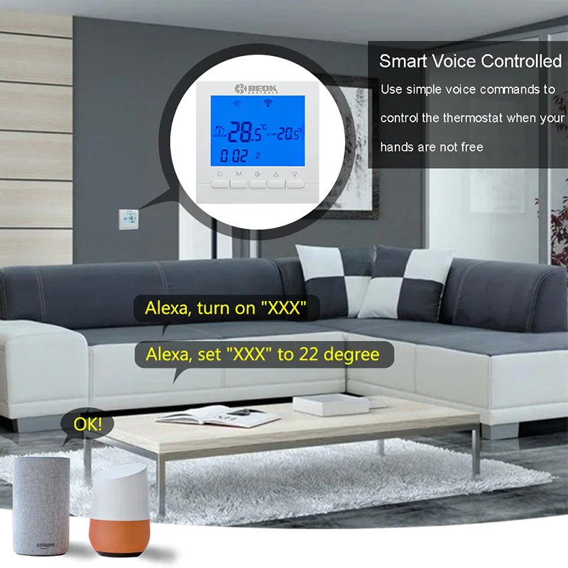Смартфон Управление WI FI термостат для подпольного подогрева воды синий