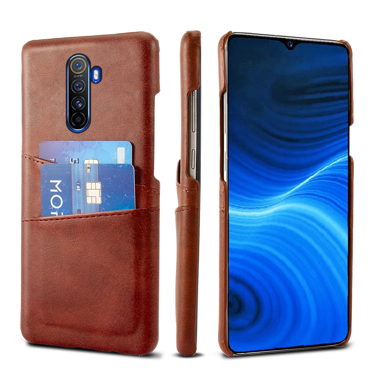 Чехол в стиле ретро для Oppo Realme X2 Pro, чехол из искусственной кожи, защитный чехол из поликарбоната для Realme X2 Pro, слоты для карт, чехол от царапин