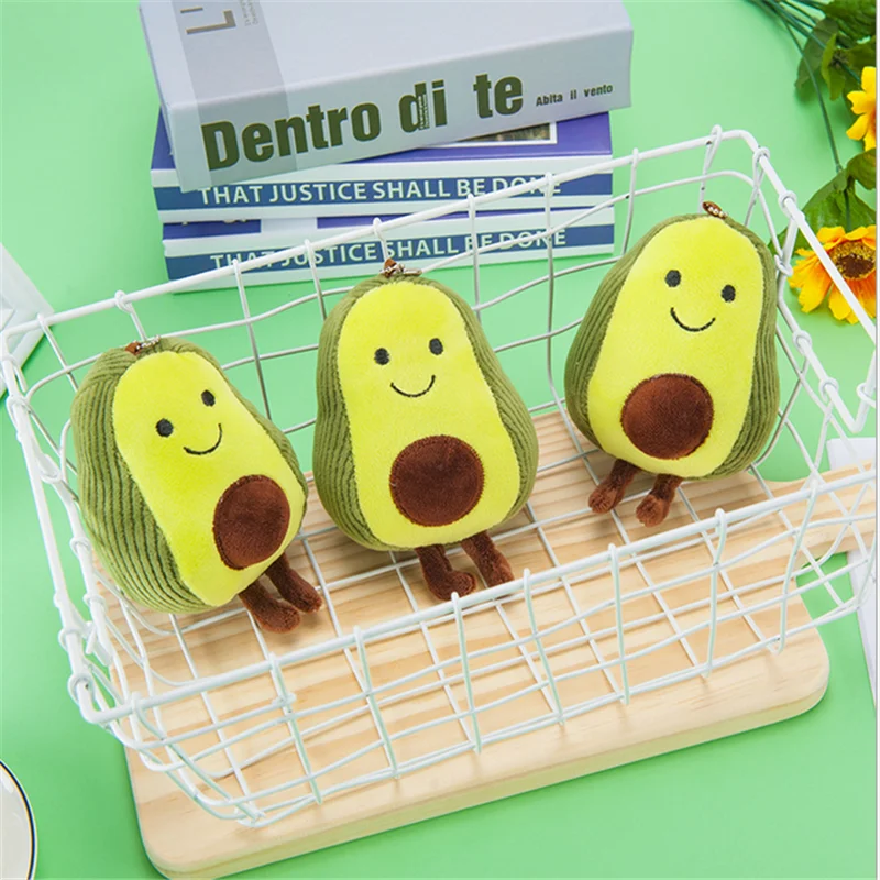 HANDANWEIRAN 1Pc13CM Cute Plush Fruit Avocado Toy Filled PP Cotton Cartoon Doll Pendant Christmas Gift Girl And Boy Holiday Gift