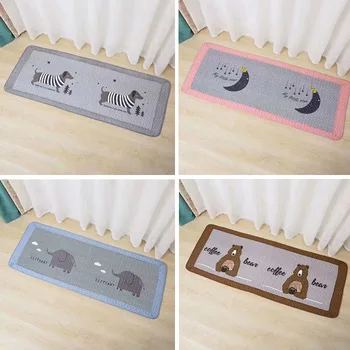 

Cotton Area Rug 50*135cm Anti-slip Bed Side Carpet Water Absorbing Area Rugs Door Mat Yoga Mat Cut Lovely Animal Carpets