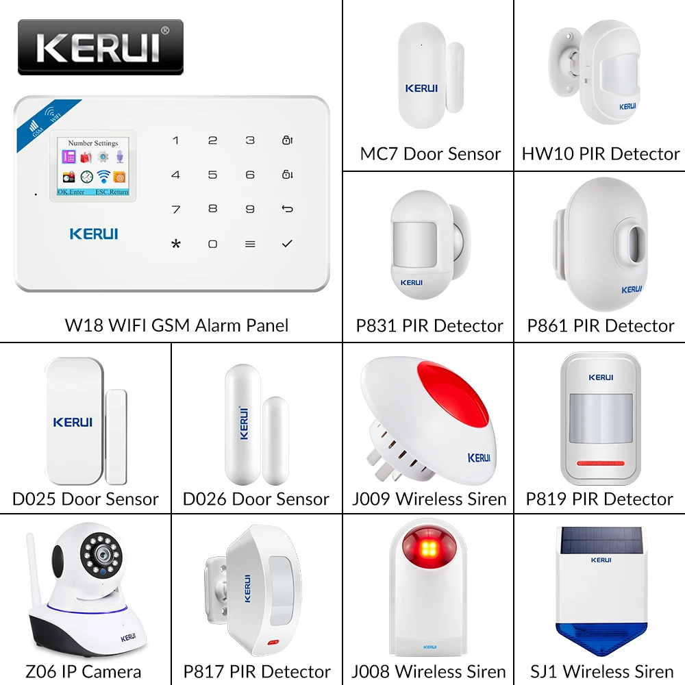 KERUI W18 DIY беспроводная WiFi GSM домашняя система охранной сигнализации защита от