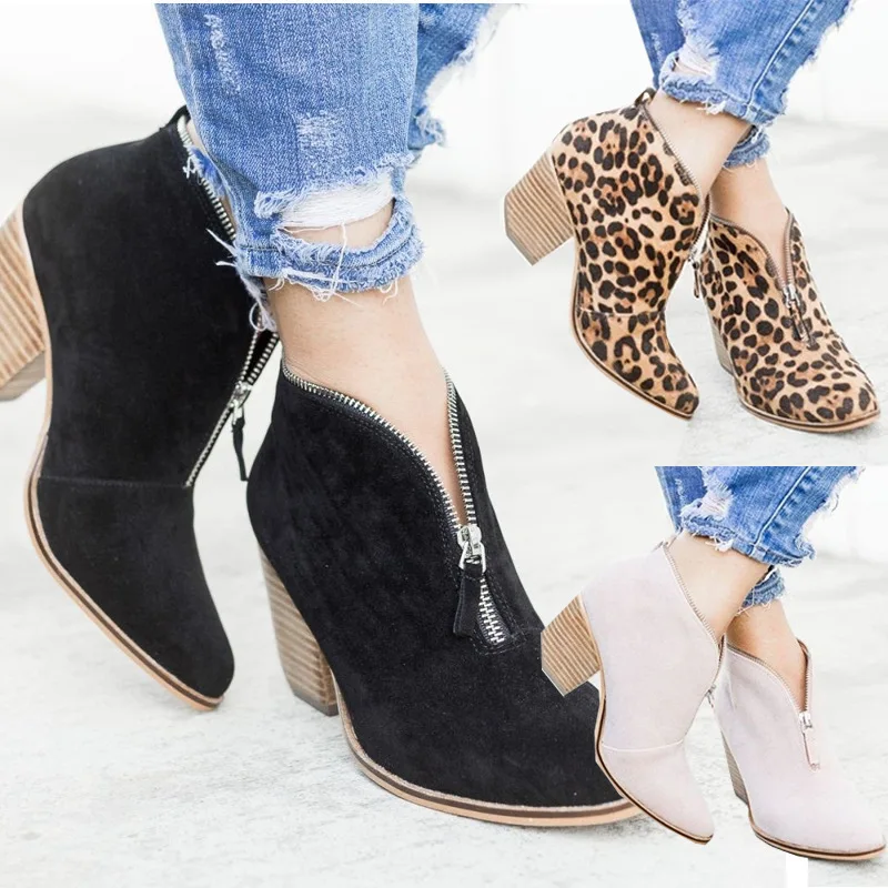 

2019 Hot Selling Hot Selling Autumn Large Size Whole Transaction Leopord Pattern Chunky-Heel Adult