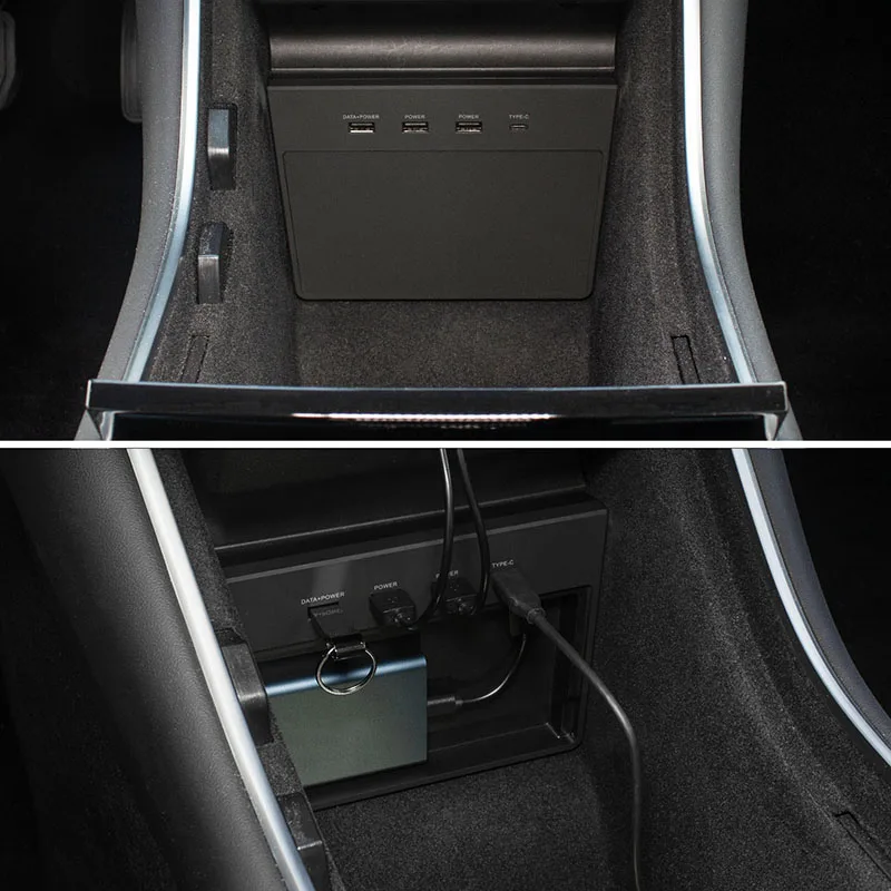 Для Tesla Model 3 беспроводной зарядной колодки Type C разъем для центральной консоли