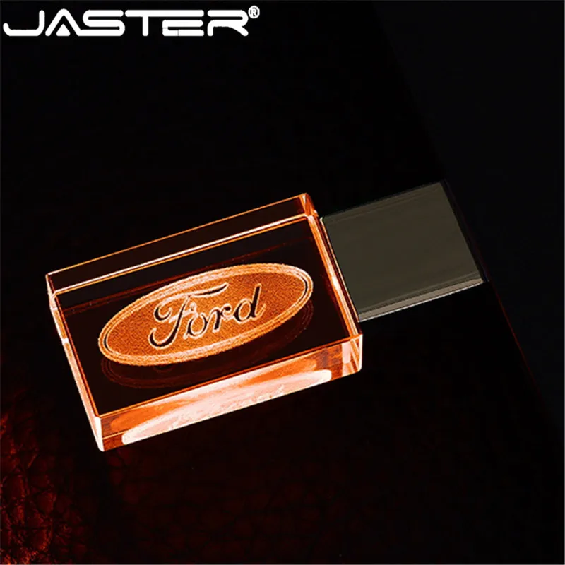 JASTER Ford car logo flash drive crystal memory stick pen drive 4GB 8GB 16GB 32GB 64GB 128GB U disk gift free shipping