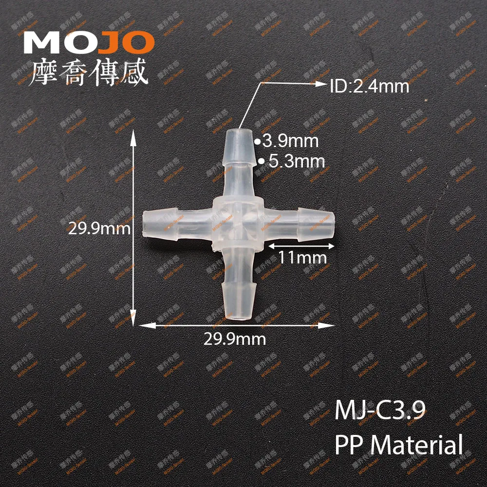 MJ-C3.9 полипропиленовые пластиковые соединители для шланга с несколькими проходами 4 мм четырехходовые фитинги для труб(100 шт./лот