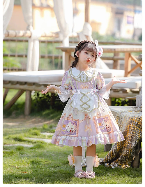 2 4 6 8 10 12 Years Girls Dress Sweet Lolita Style Lace Princess