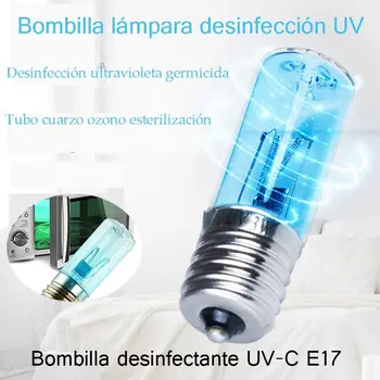 

DC 10V E17 UVC Ultraviolet UV Light Tube Bulb 3W Disinfection Lamp Ozone Sterilization Mites Lights Germicidal Lamp Bulb