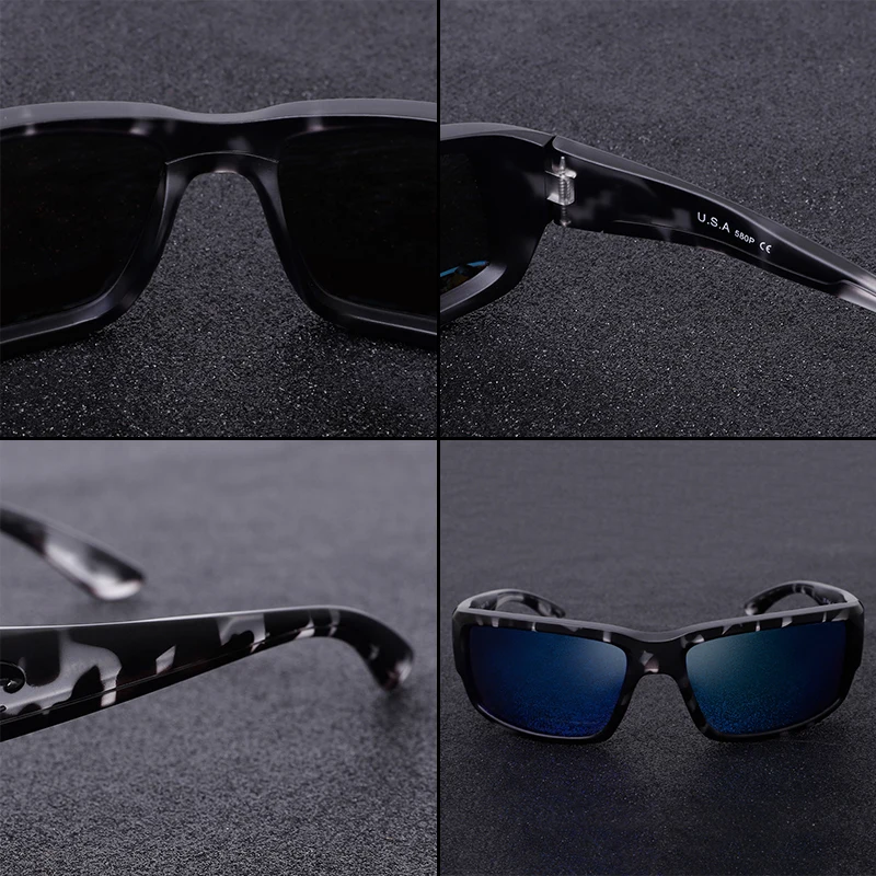 Брендовые поляризационные солнцезащитные очки, мужские солнцезащитные очки Fantail для вождения, мужские Квадратные Солнцезащитные очки для мужчин, зеркальные очки, UV400 Oculos с логотипом