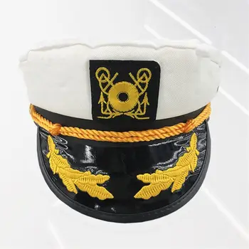 

Captain's Yacht Sailors Hat Snapback Adjustable Sea Cap Navy Costume Accessory