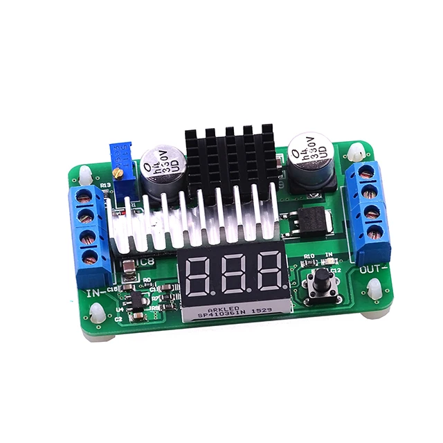

A5-- LTC1871 100W/6A DC Power Source Step Up Converter DC DC 3.5V-30V 5v 12v 6A 100W Adjustable Converters +Red LED Voltmeter