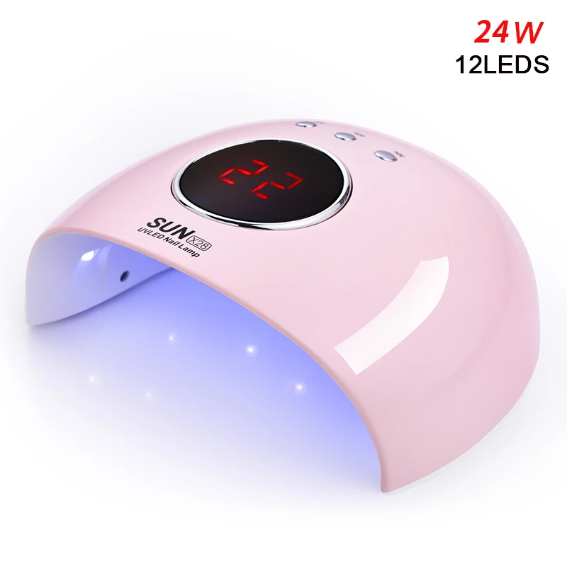 24W Pink 24 Вт/30 Вт/36 Вт УФ светодиодный светильник для маникюра гель Сушилка для ногтей сушильная лампа для полировки ногтей отверждающая машина с USB кабелем инструменты для дизайна ногтей - Цвет: 24W Pink