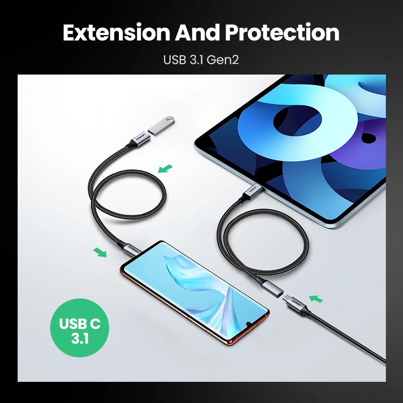 Удлинительный кабель UGREEN USB C штекер гнездо Type удлинитель Thunderbolt 3 для Nintendo Switch MacBook