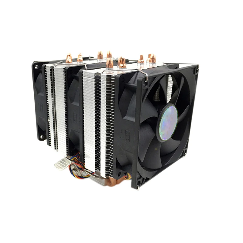 6 тепловой трубы 4 провода три вентилятора без светильник Cpu вентилятор радиатора для Intel 775/1150/1155/1156/1366