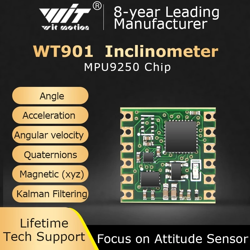 Angle Pression atmosph/érique 200 HZ Max Magn/étom/ètre Module Inclinom/ètre /à vibrations pour PC//Android//Ardui WT901B Capteur AHRS MPU9250 9 axes haute pr/écision Acc/él/érom/ètre Gyroscope