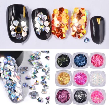 

DIY Crystal Nail Rhinestones for Nail Art Beads Charms Stones Shiny Gems Manicure Accessories 3D Decorations Nail Art Rhinestone