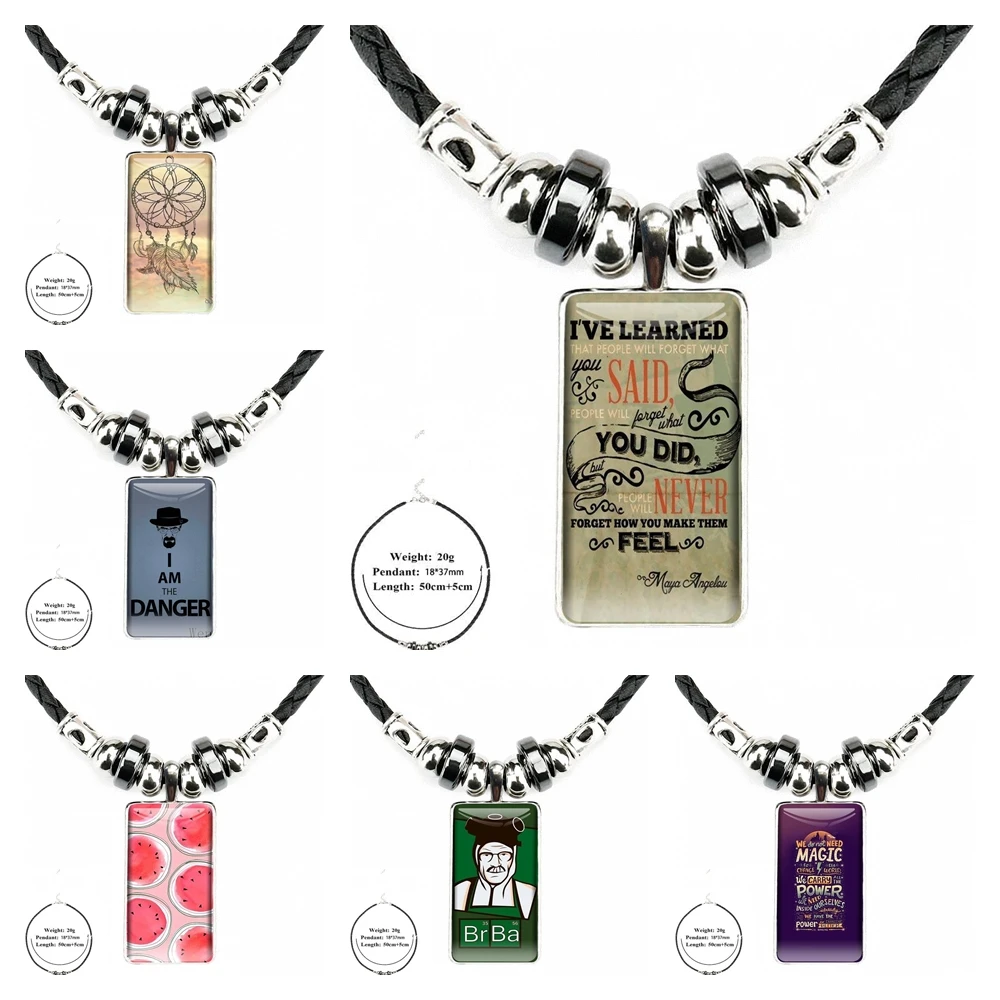For Girls Wholesale Funny Breaking Bad Logo Fashion Glass Cabochon Black  Hematite Necklace With Women Statement Pendant|Vòng Cổ Có Mặt| - AliExpress