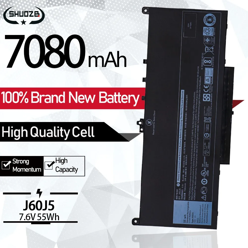 Новый аккумулятор J60J5 MC34Y 0MC34Y для ноутбука Dell Latitude E7270 E7470 E7260 7 6 В 55 Вт/ч 7080