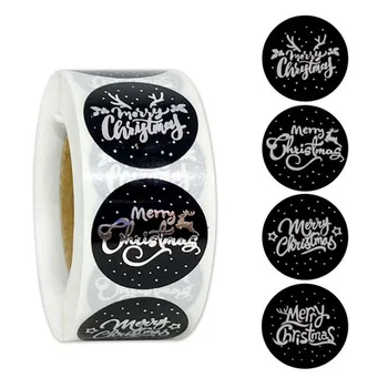 

500pcs Merry Christmas Stickers Thank You Card Box Package Label Sealing Sticker for Stationery