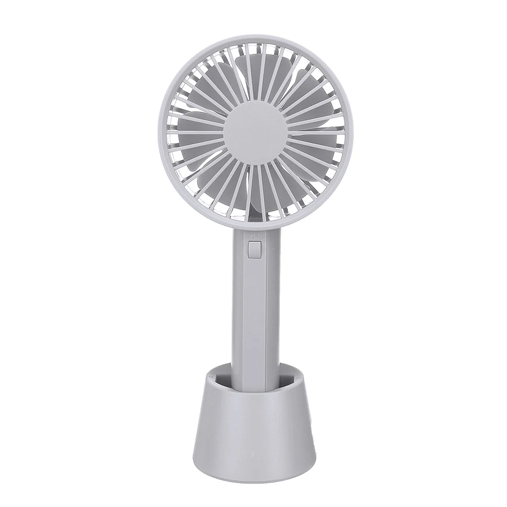 New Pink/Gray Handheld Fan Plastic Portable USB Handheld With Rechargeable Built-in Battery Port Handy Mini Fan For Daily Life - Цвет: Grey
