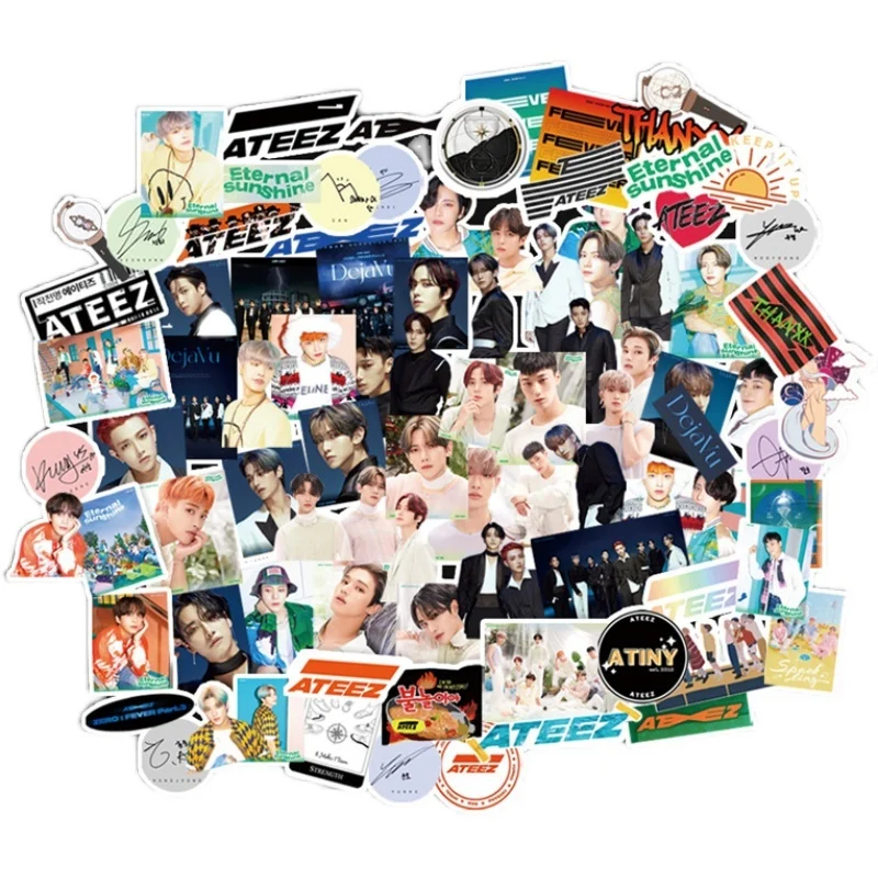 100pcs/set Kpop ATEEZ Stickers THE WORLD EP.1 MOVEMENT Photo Album Sticky  Paper