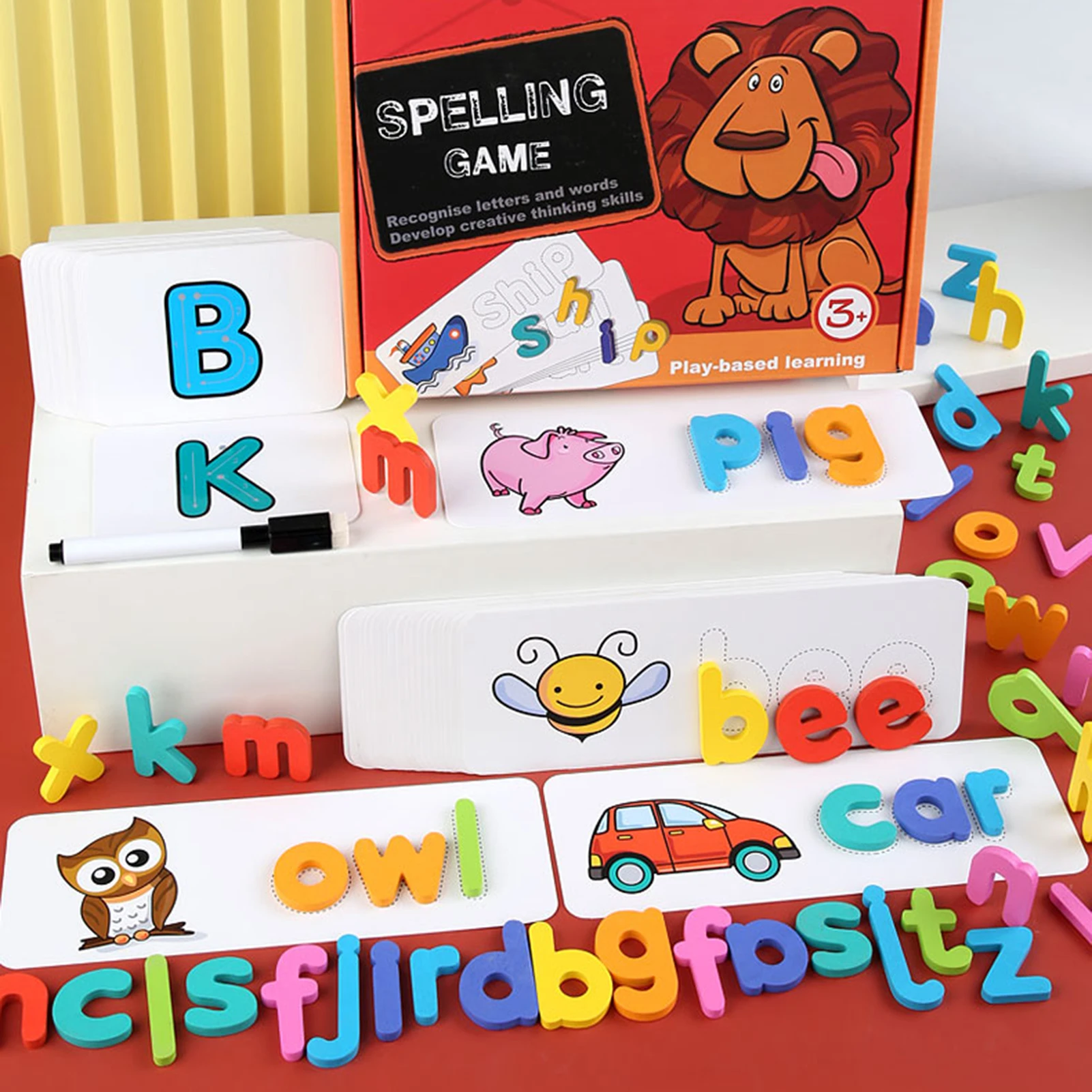 Wood Spelling Words Game Letter Puzzle Writing Practice STEM Montessori Kids  Early Educational Toy for Age 4 6 Boys & Girls|Color & Shape| - AliExpress